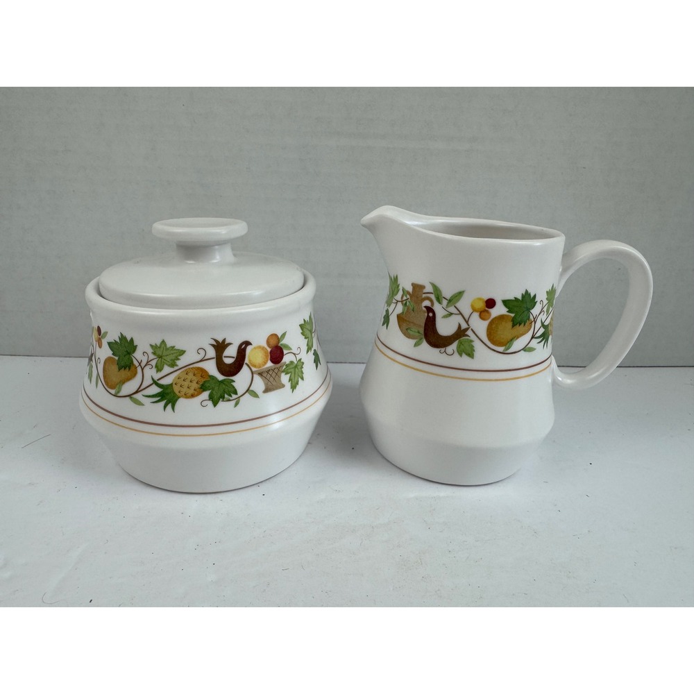 Noritake Progression China Homecoming 9002 Sugar Bowl and Creamer Set Japan